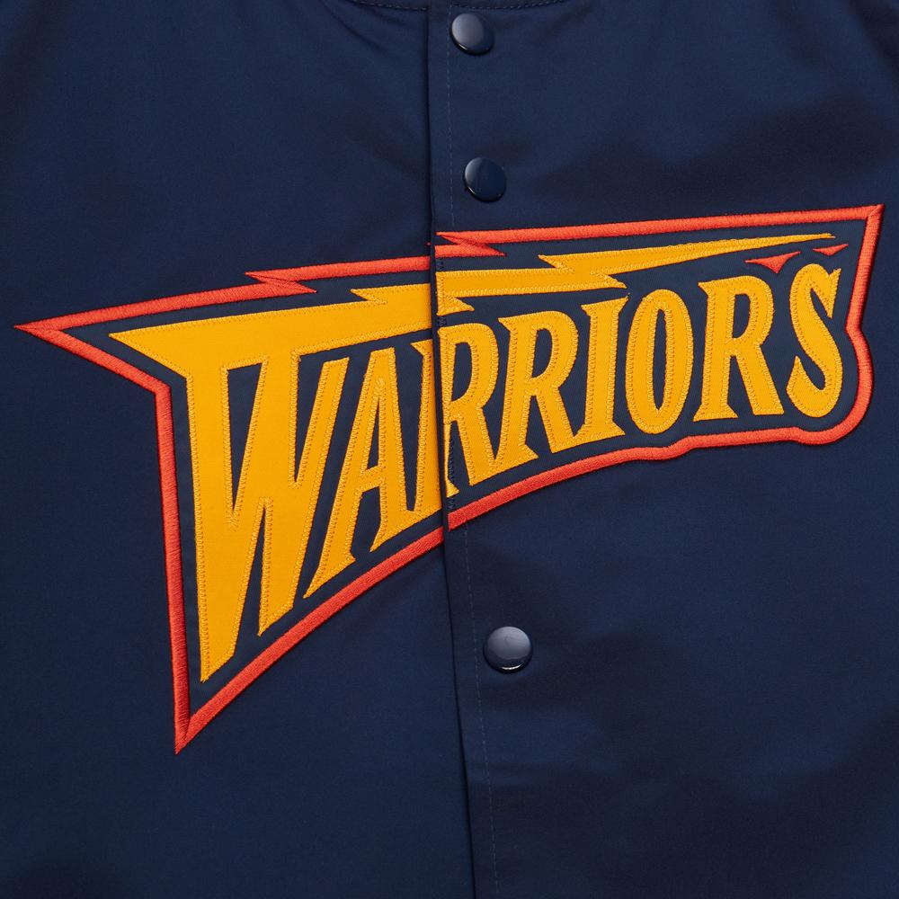 Foto 4 | Chamarra Mitchell & Ness Nba Lightweight Satin Warriors Hombre Azul