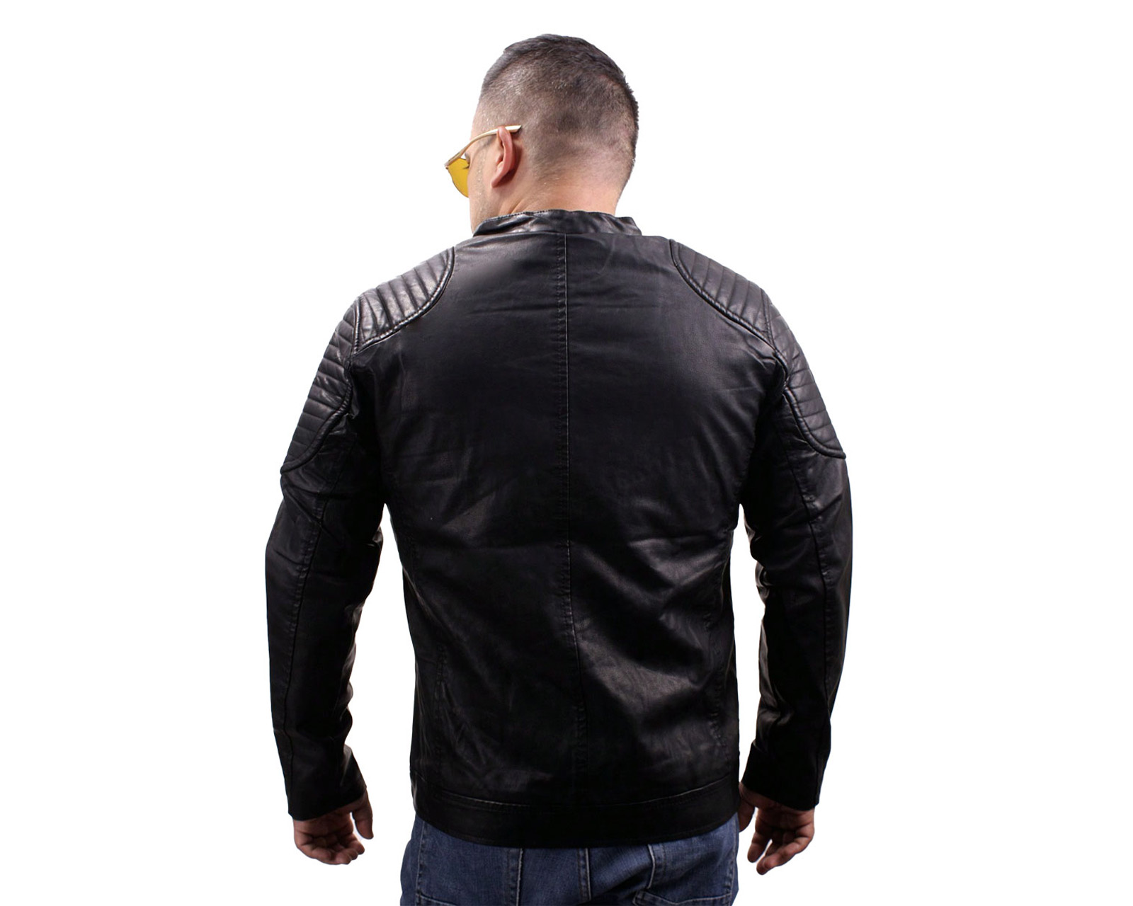 Foto 4 pulgar | Chamarra Ocean Point Negro Vinipiel Sin Gorro