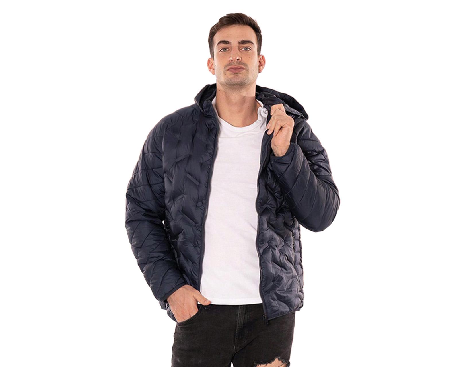 Chamarra Ocean Point Azul Marino Con Capucha