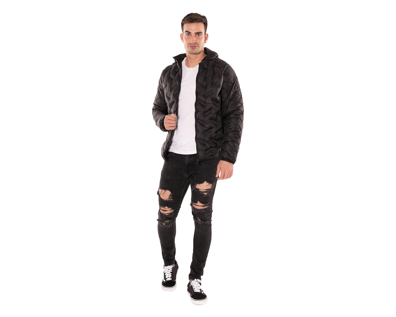 Foto 2 | Chamarra Ocean Point Negro Con Capucha