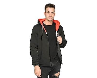 Foto 4 | Chamarra Para Vista Ocean Point Negro Hombre Doble Con Gorro