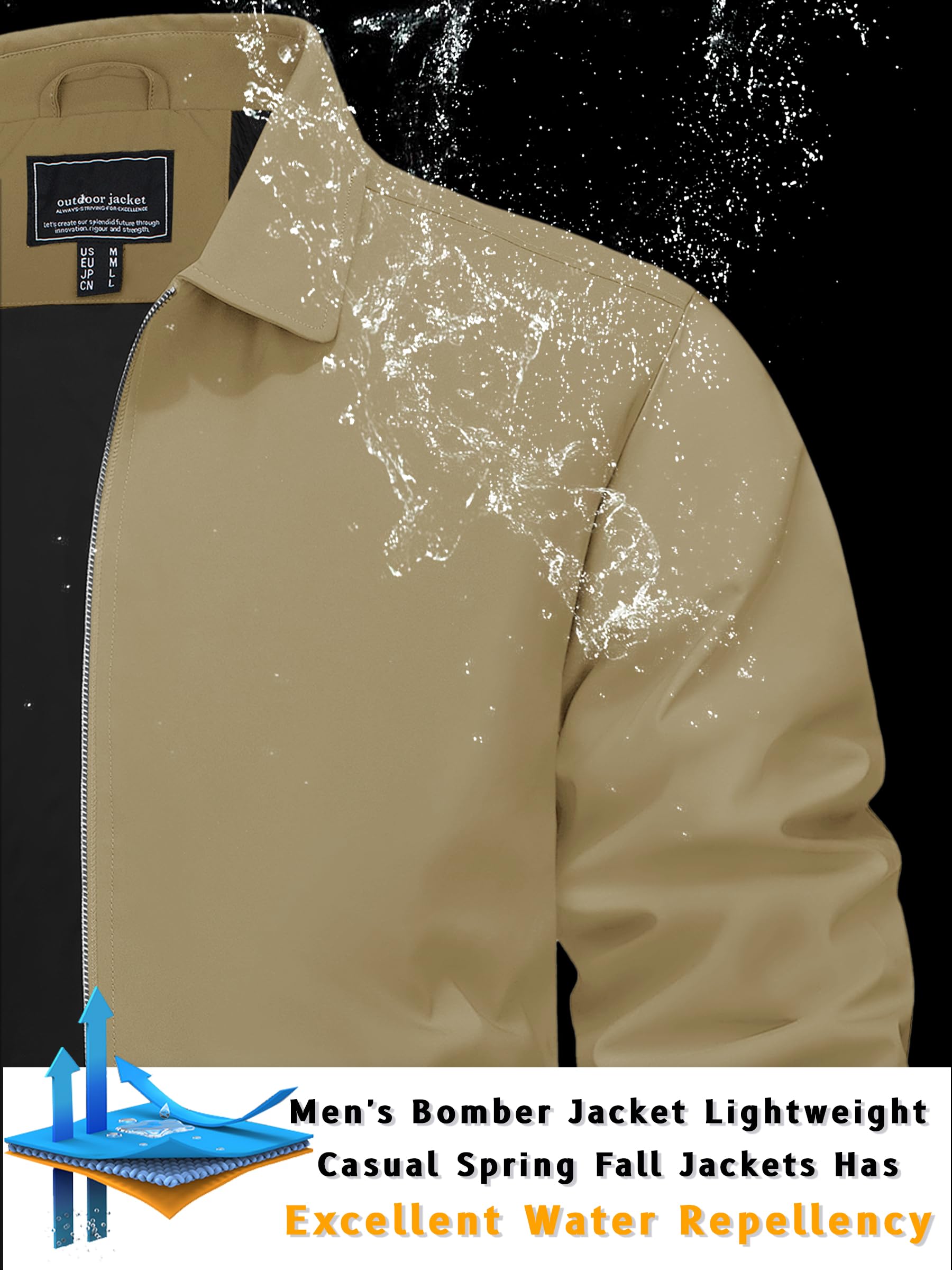 Foto 3 pulgar | Chaqueta Tacvasen Ligera A Prueba De Viento Para Hombre, Color Caqui - Venta Internacional.