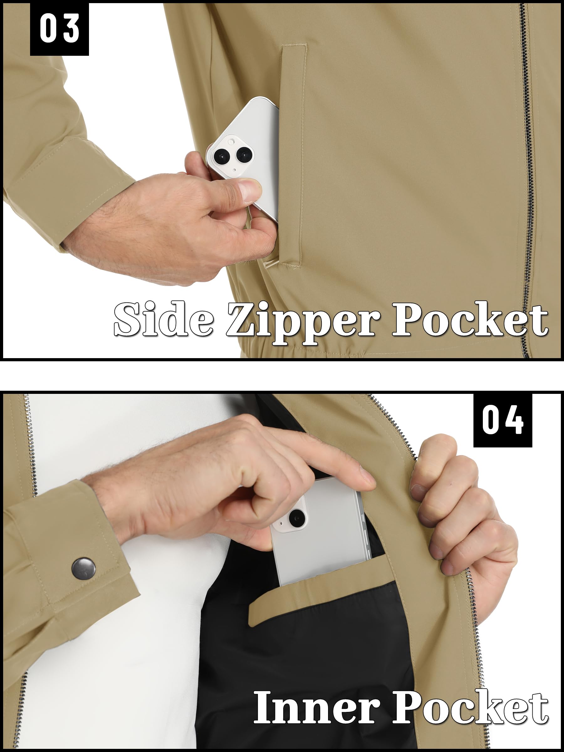Foto 7 pulgar | Chaqueta Tacvasen Ligera A Prueba De Viento Para Hombre, Color Caqui - Venta Internacional.