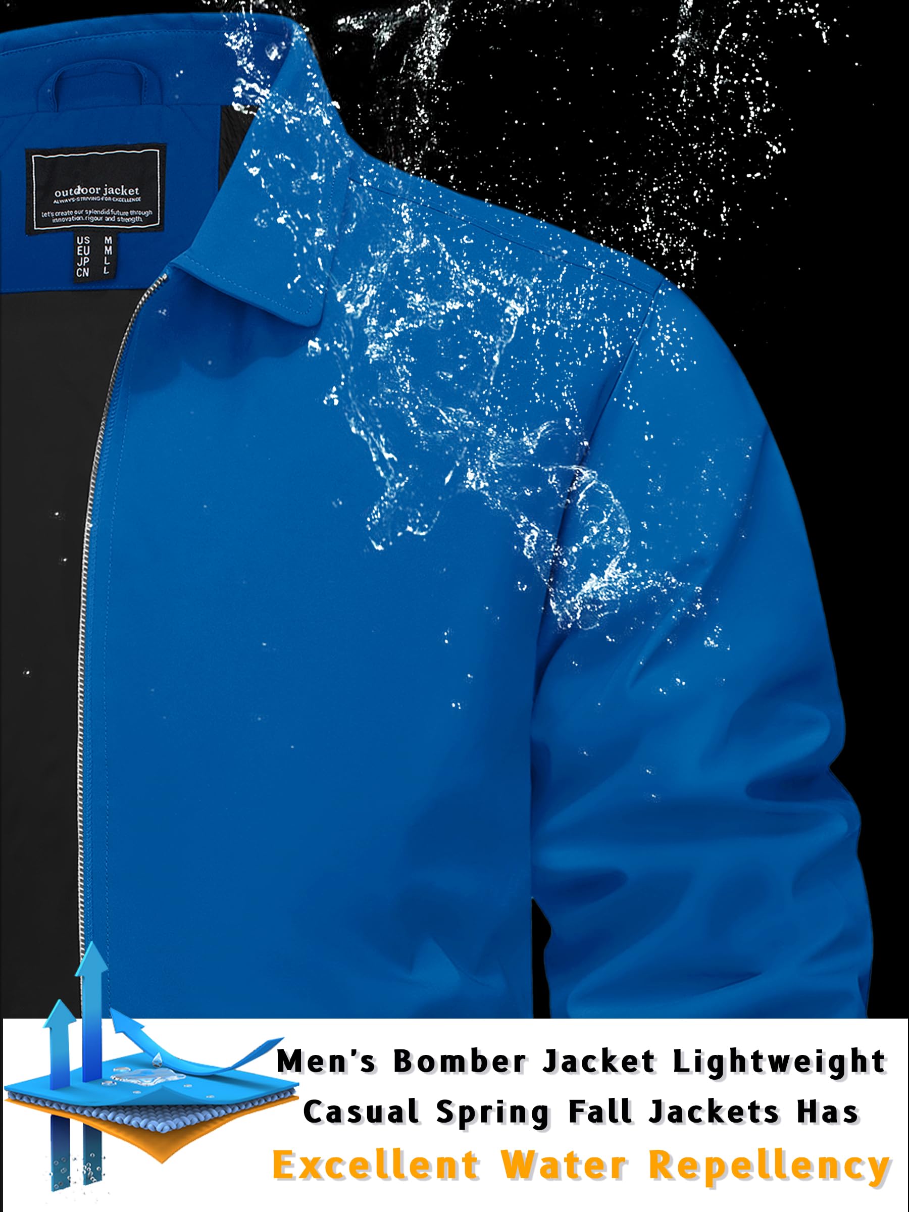 Foto 3 pulgar | Chaqueta Tacvasen Ligera A Prueba De Viento Para Hombre Azul Verde - Venta Internacional.
