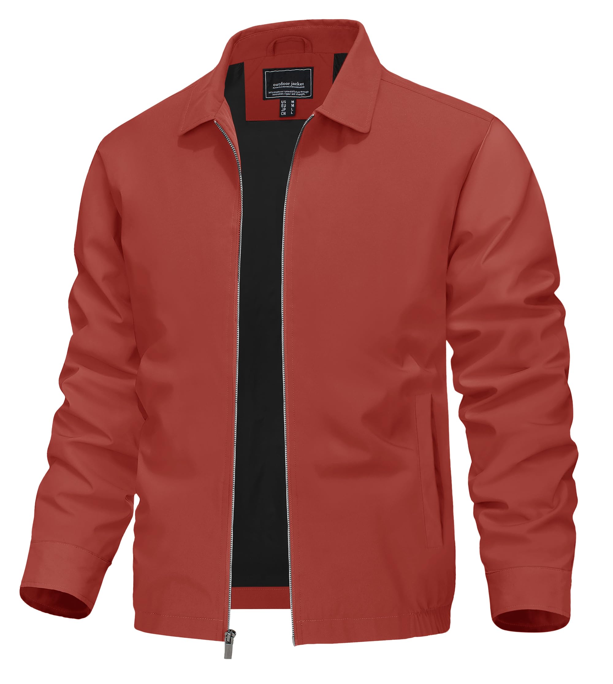 Foto 2 pulgar | Chaqueta Tacvasen Ligera Primavera Con Cremallera Completa A Prueba De Viento Naranja - Venta Internacional