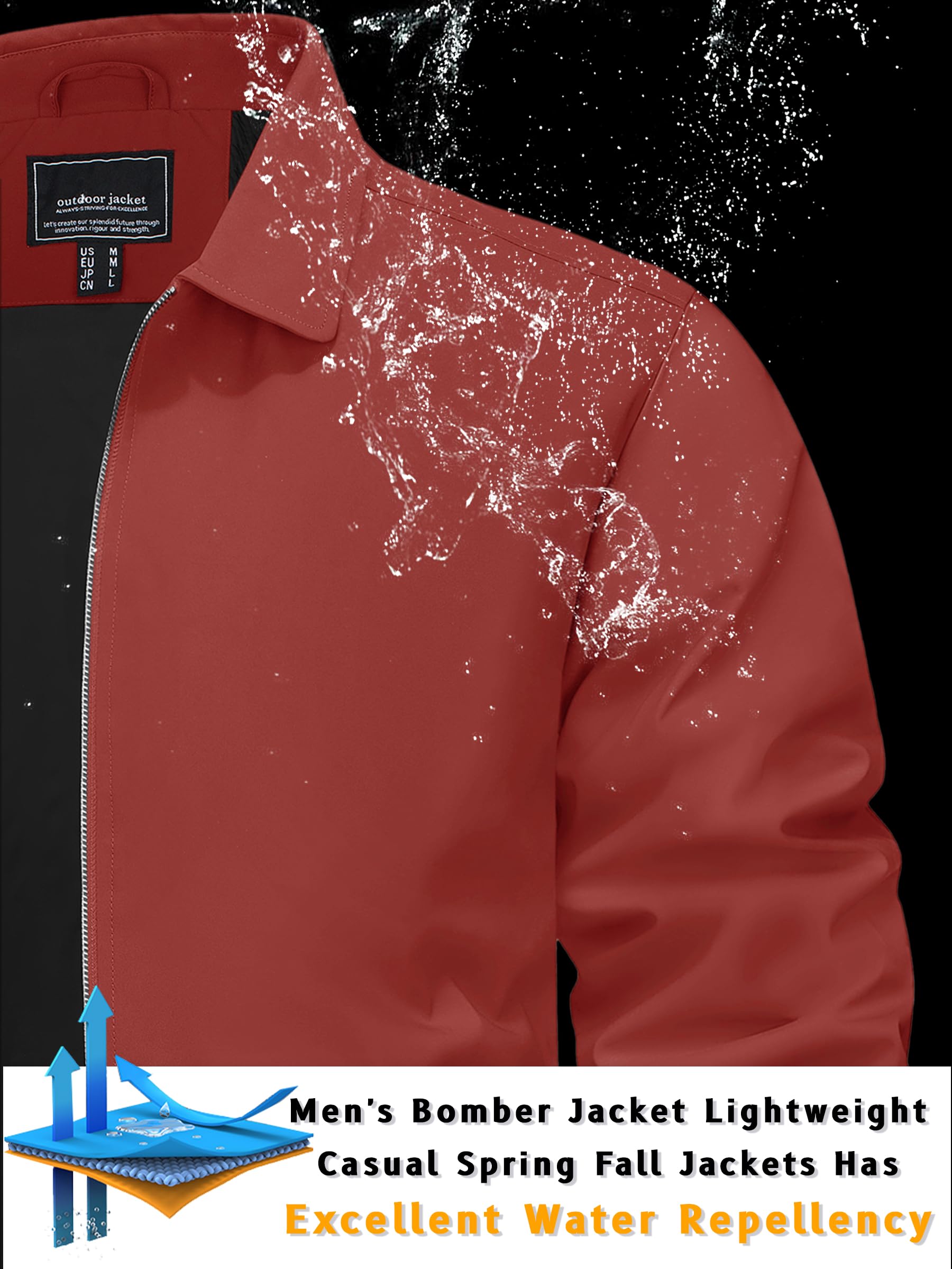 Foto 3 pulgar | Chaqueta Tacvasen Ligera Primavera Con Cremallera Completa A Prueba De Viento Naranja - Venta Internacional