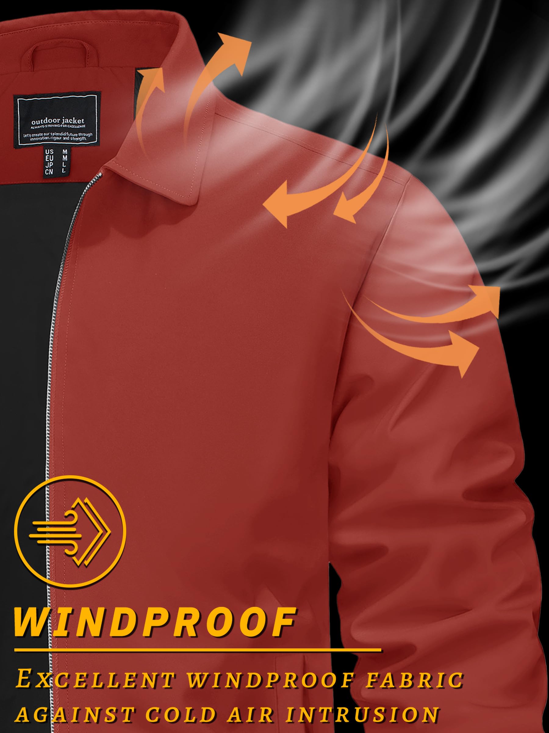 Foto 4 pulgar | Chaqueta Tacvasen Ligera Primavera Con Cremallera Completa A Prueba De Viento Naranja - Venta Internacional
