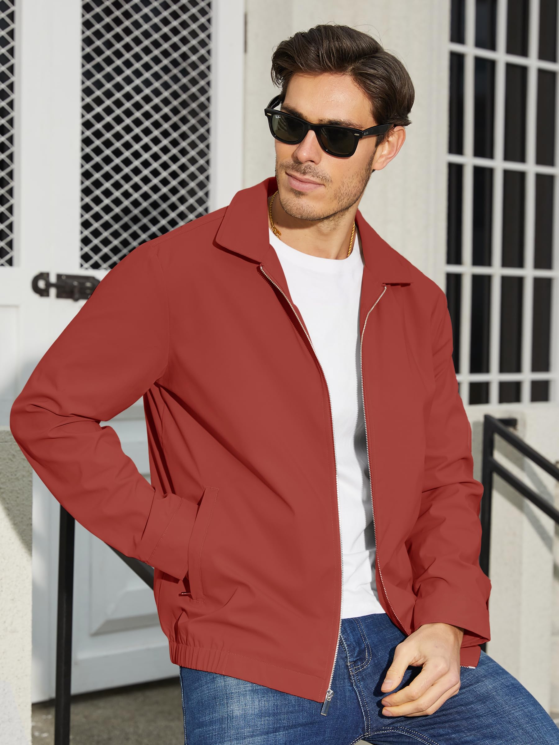 Foto 5 pulgar | Chaqueta Tacvasen Ligera Primavera Con Cremallera Completa A Prueba De Viento Naranja - Venta Internacional