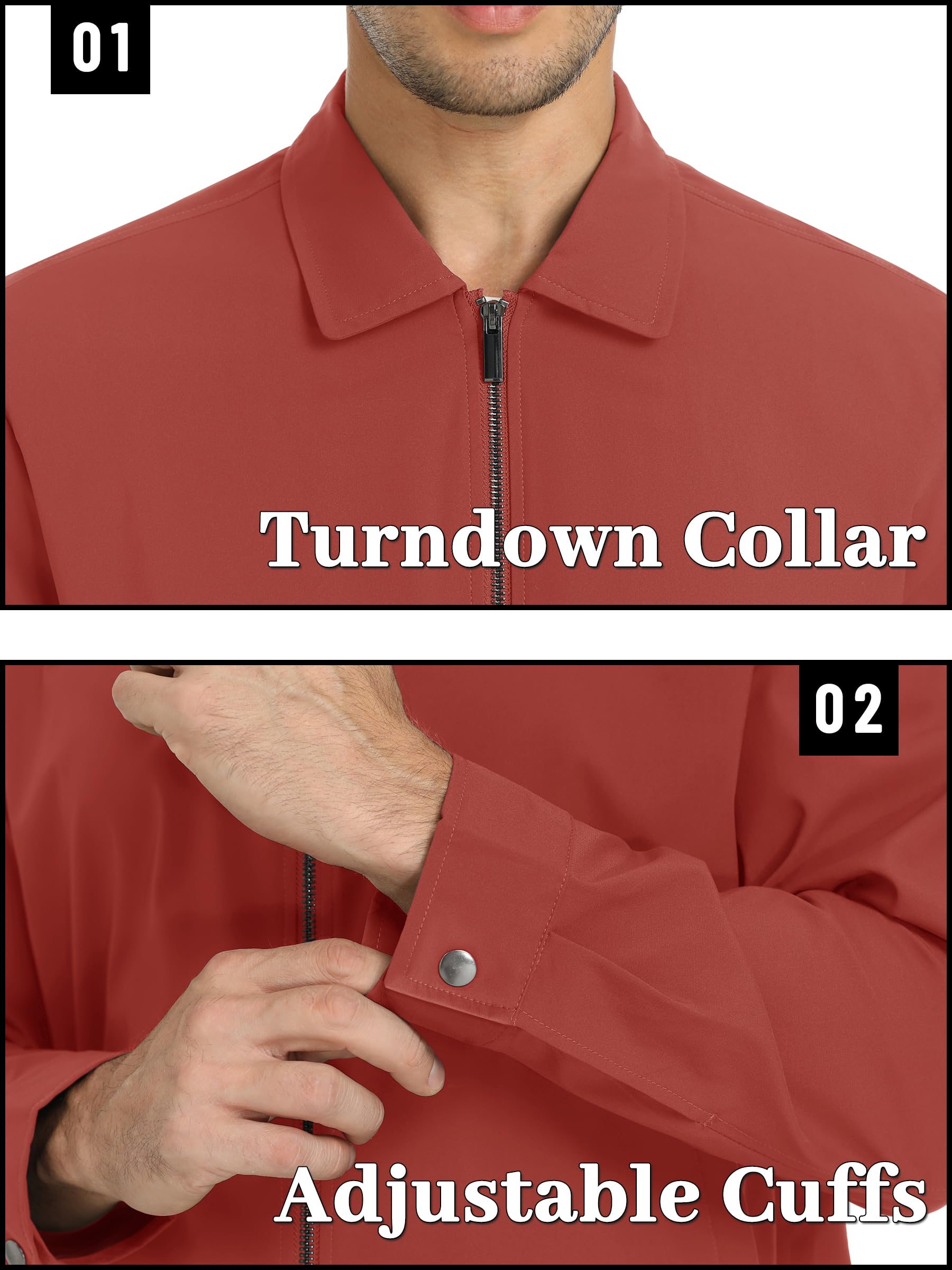 Foto 6 pulgar | Chaqueta Tacvasen Ligera Primavera Con Cremallera Completa A Prueba De Viento Naranja - Venta Internacional