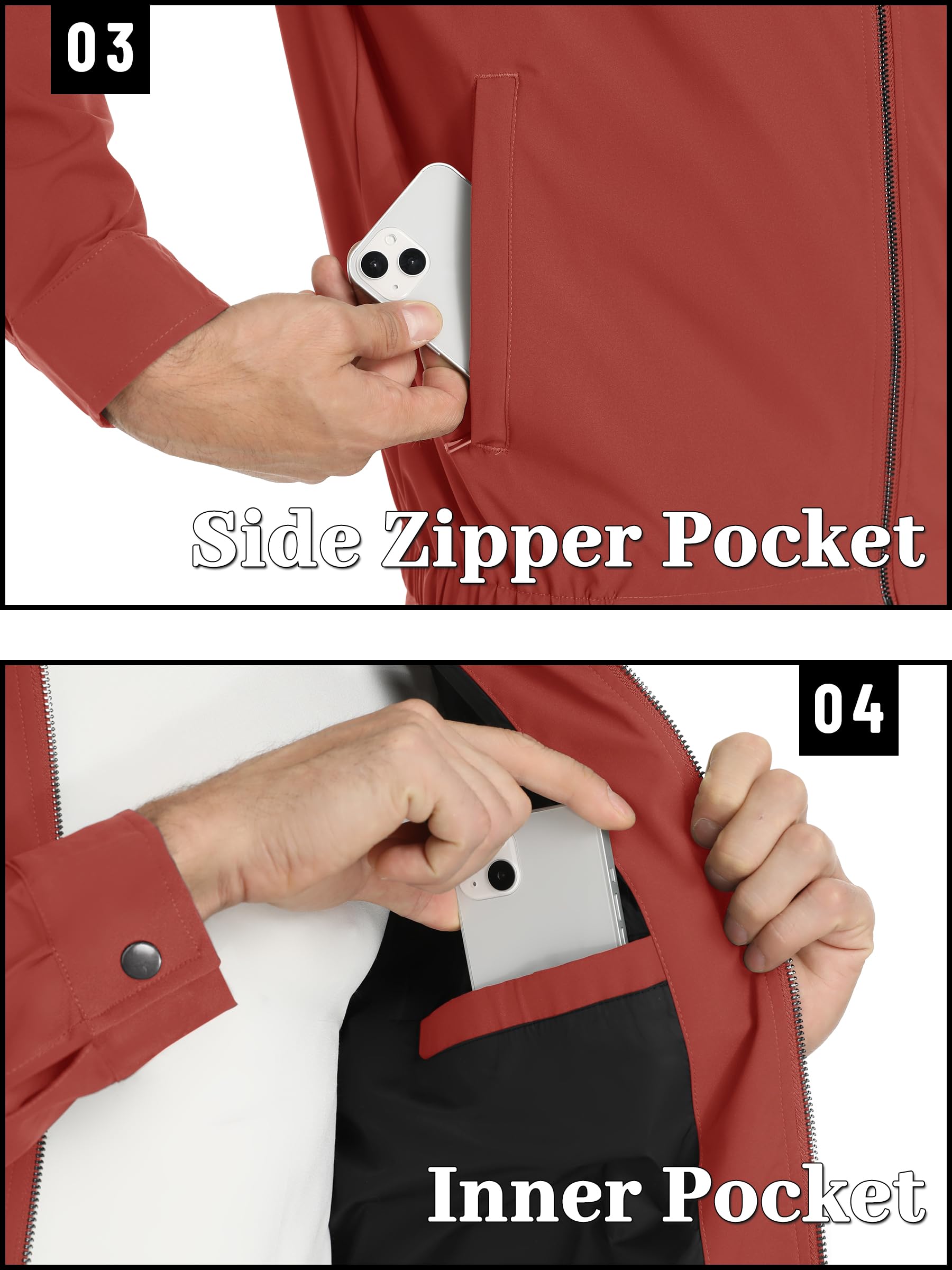 Foto 7 pulgar | Chaqueta Tacvasen Ligera Primavera Con Cremallera Completa A Prueba De Viento Naranja - Venta Internacional
