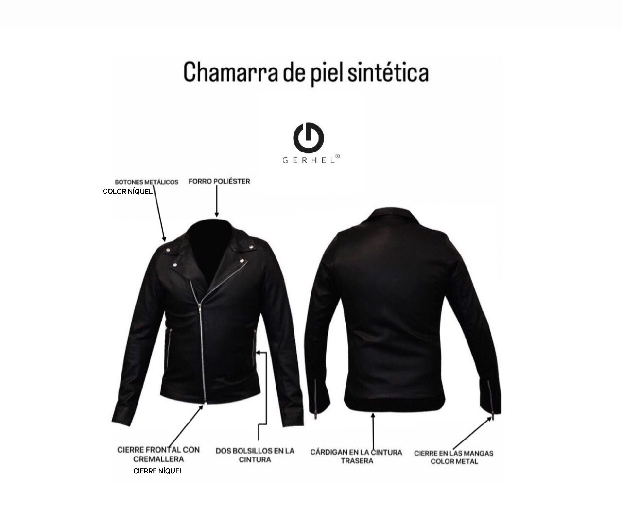 Foto 3 | Chamarra Estilo Biker MOD5016