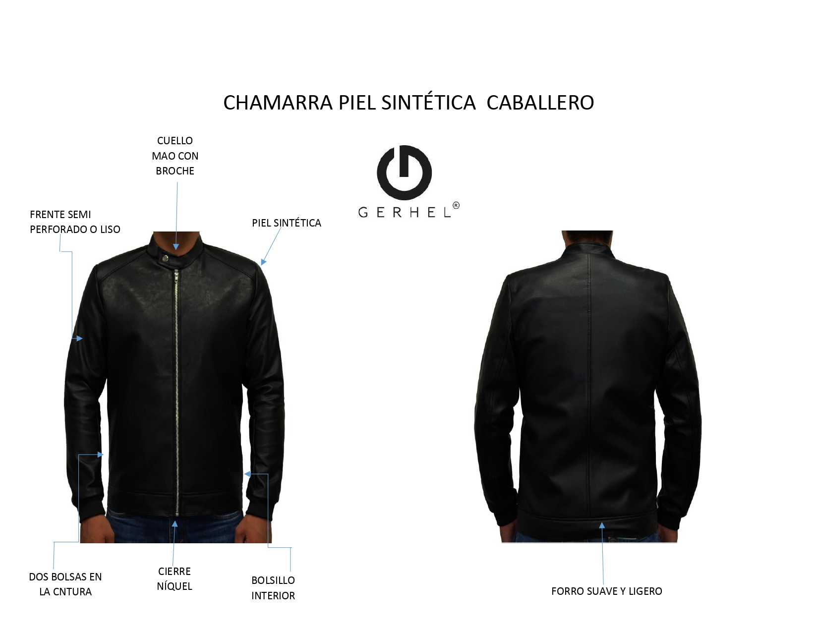 Foto 5 pulgar | Chamarra de Piel Sintética para Caballero