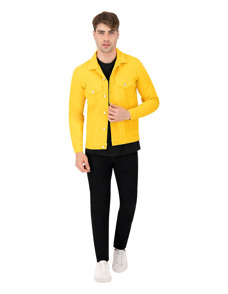 Chamarra De Mezclilla Indicum Denim Amarillo Hombre $899