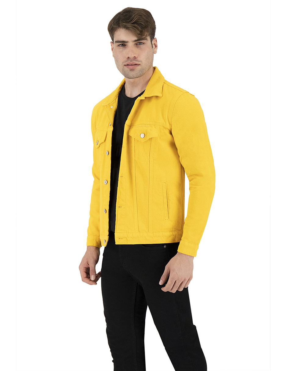 Foto 5 | Chamarra De Mezclilla Indicum Denim Amarillo Hombre