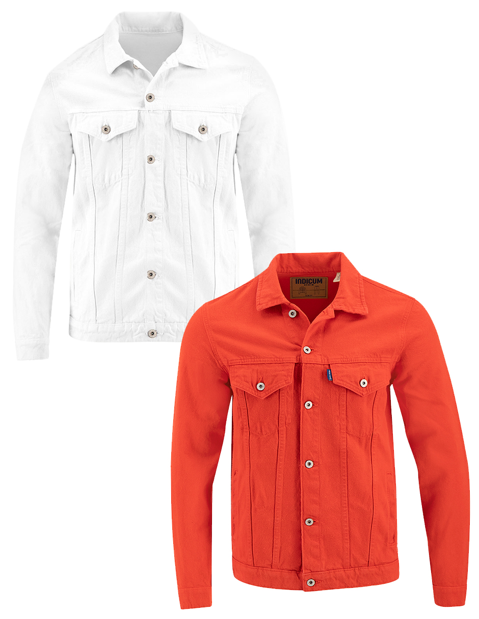 Foto 1 | Set De 2 Chamarras Indicum Denim Básicas Blanco, Rojo Hombre