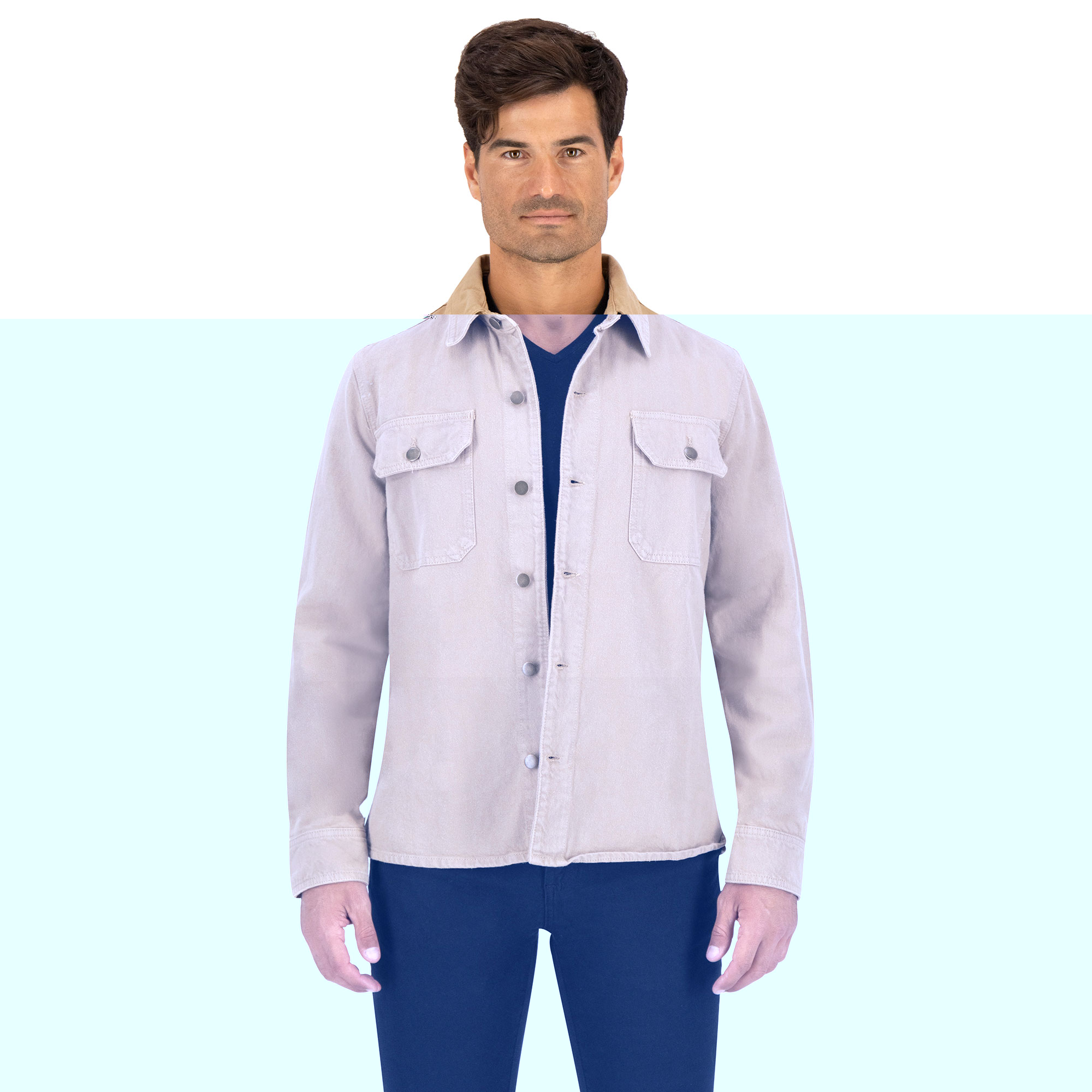 Foto 1 | Chamarra Britos Jeans Hombre Mezclilla Beige 803677