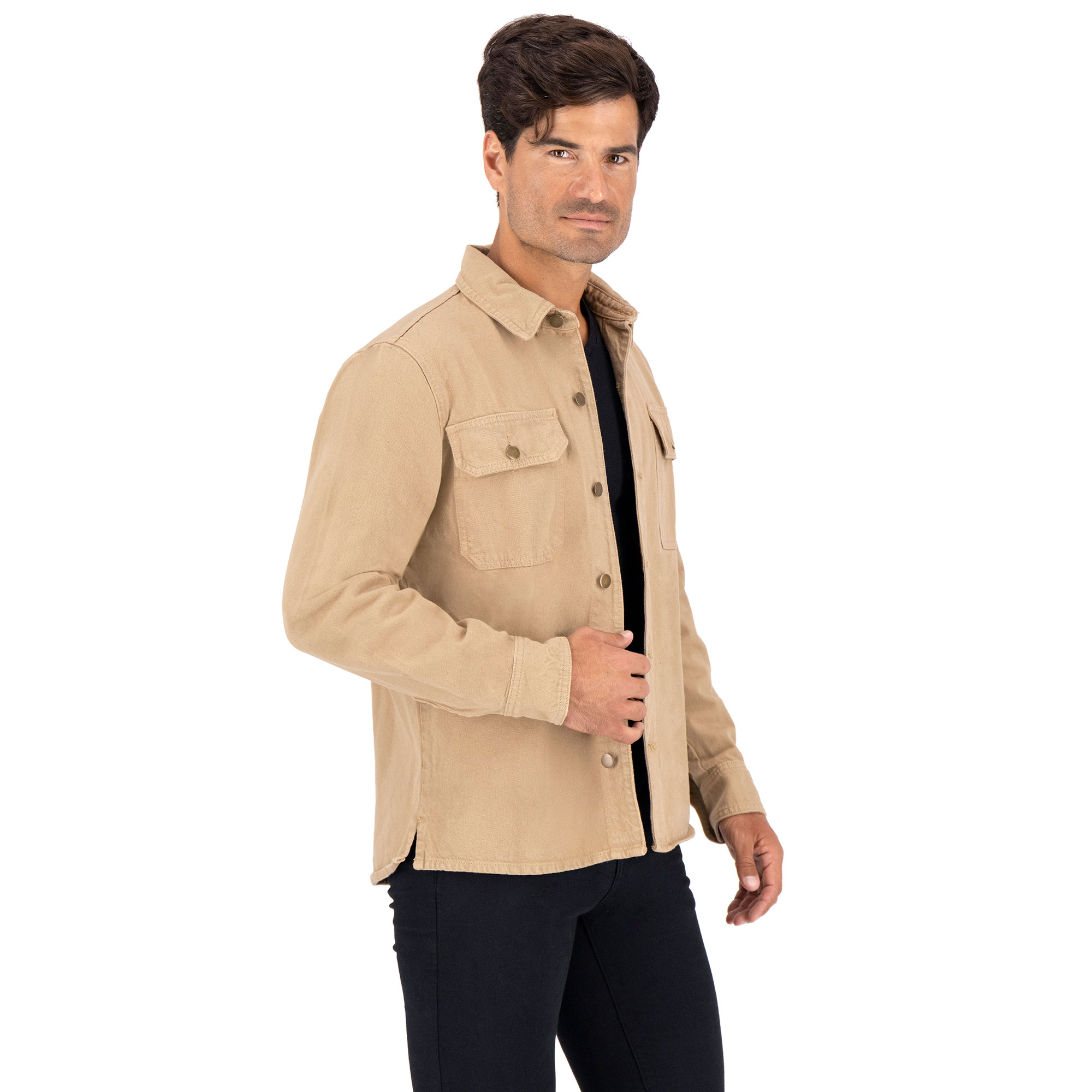 Foto 3 pulgar | Chamarra Britos Jeans Hombre Mezclilla Beige 803677