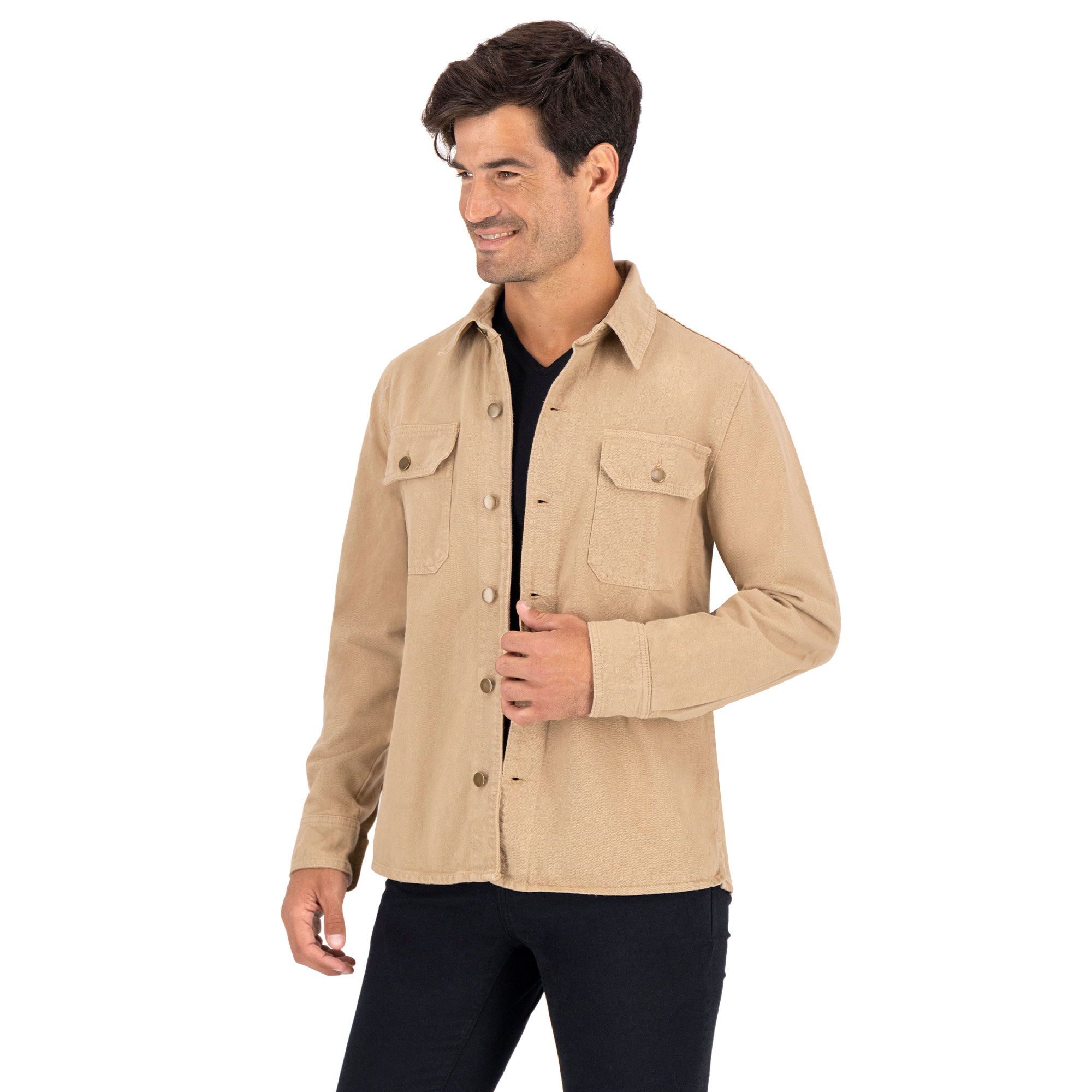 Foto 4 pulgar | Chamarra Britos Jeans Hombre Mezclilla Beige 803677
