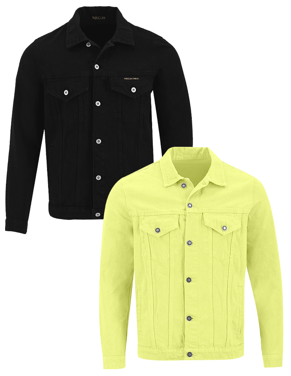 Set De 2 Chamarras Indicum Denim Básicas Negro, High Hombre