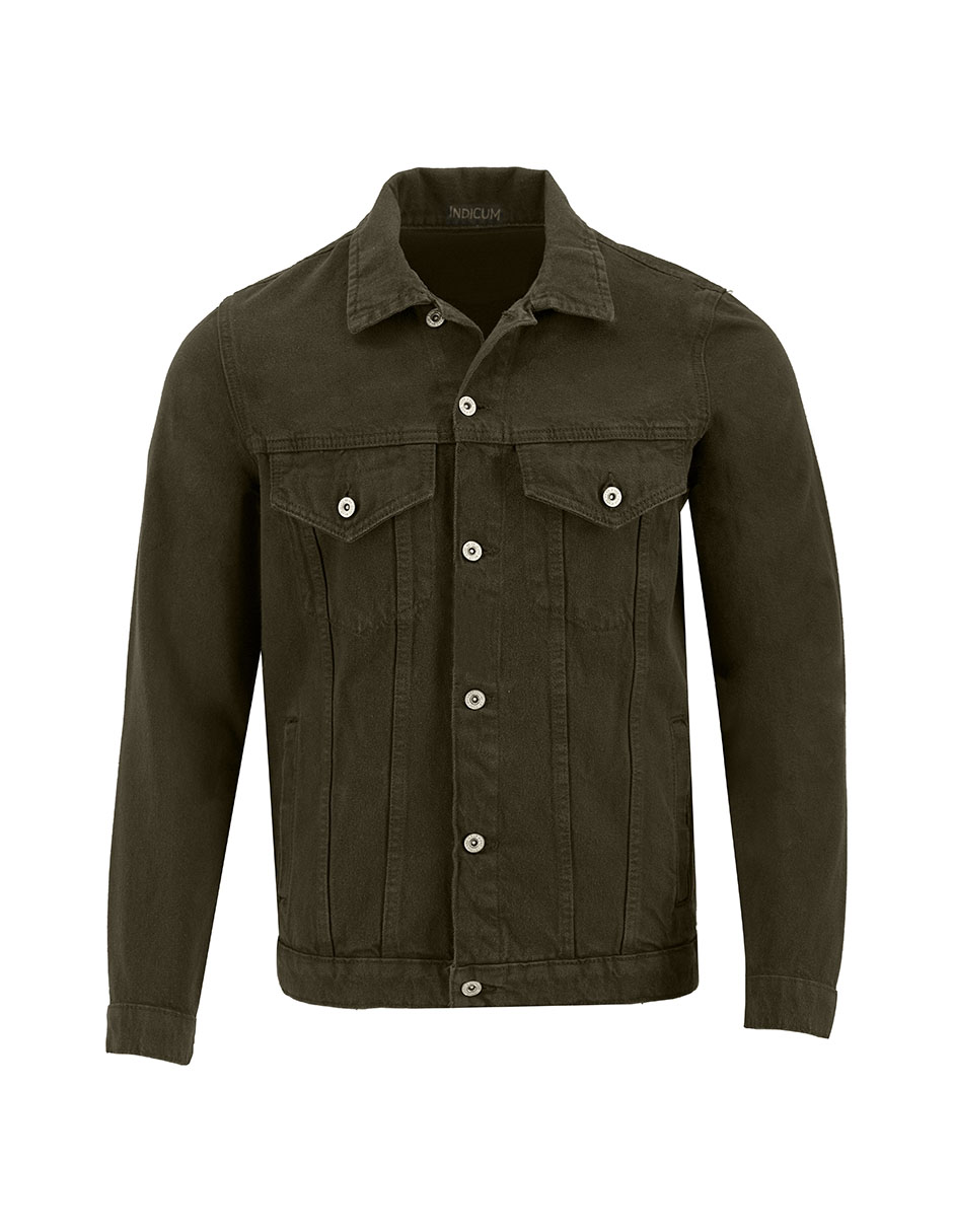 Foto 4 pulgar | Chamarra De Mezclilla Indicum Denim Verde Hombre