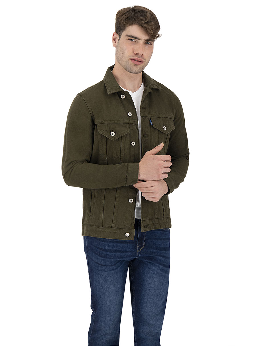 Foto 6 pulgar | Chamarra De Mezclilla Indicum Denim Verde Hombre