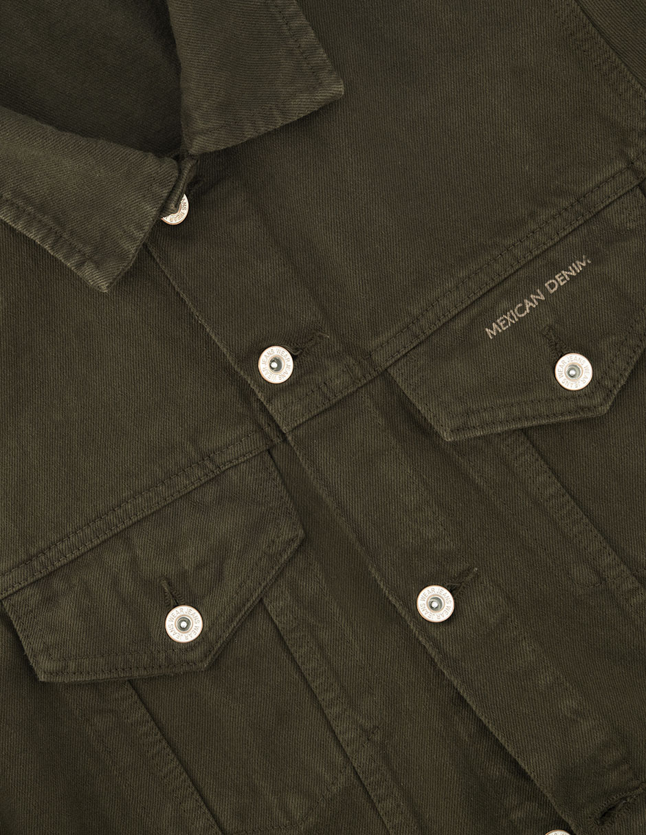 Foto 7 pulgar | Chamarra De Mezclilla Indicum Denim Verde Hombre