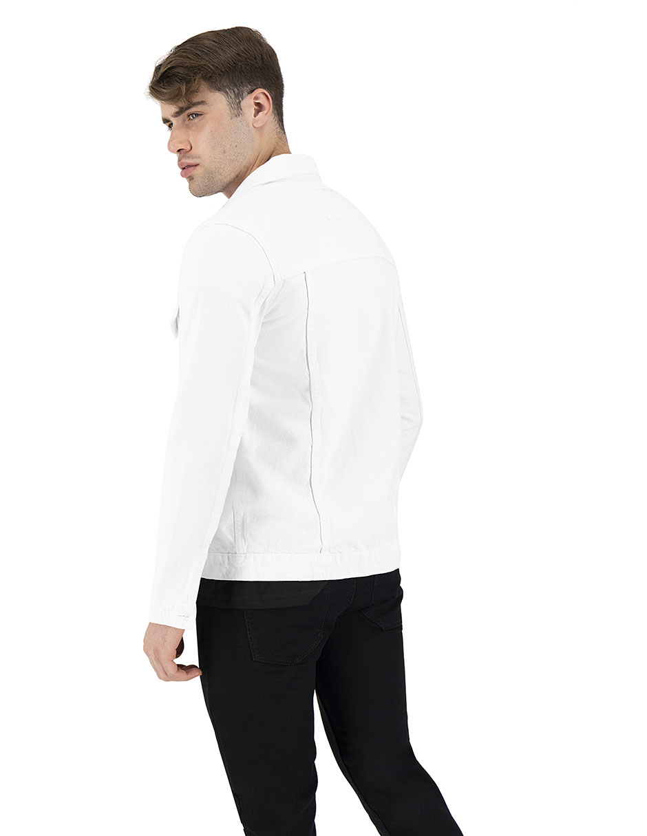 Foto 2 | Chamarra De Mezclilla Indicum Denim Blanco Hombre
