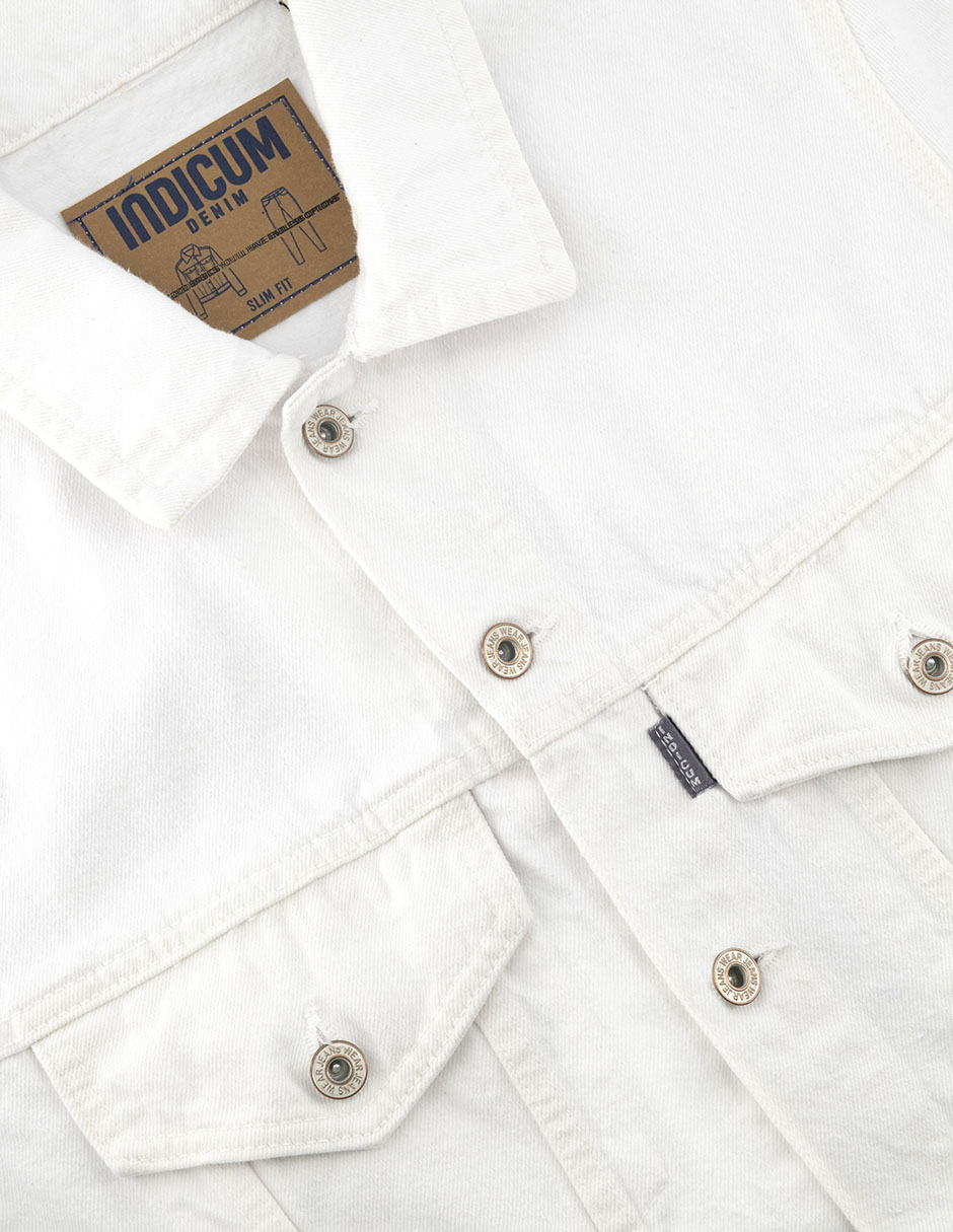 Foto 7 pulgar | Chamarra De Mezclilla Indicum Denim Blanco Hombre