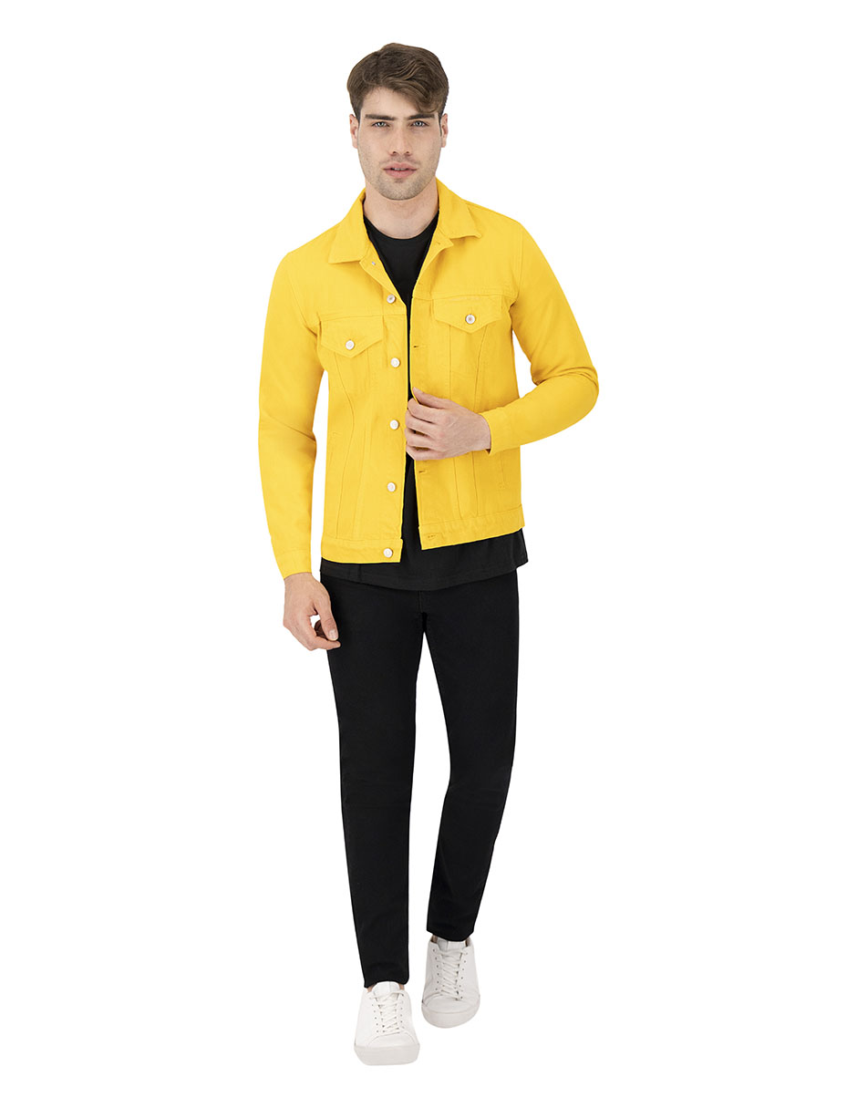 Foto 7 pulgar | Set De 2 Chamarras Indicum Denim Básicas Negro, Amarillo Hombre