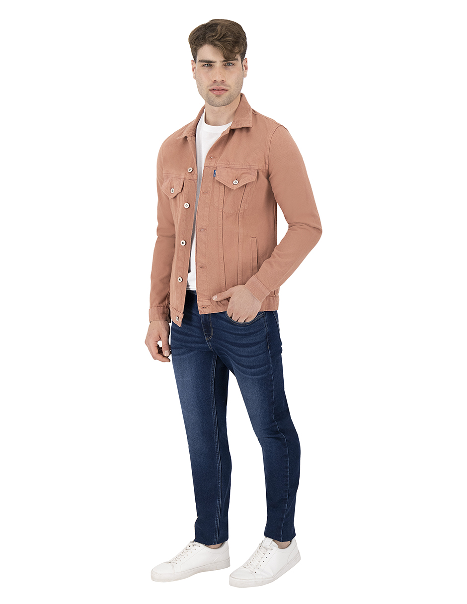 Foto 1 | Chamarra De Mezclilla Indicum Denim Pink Hombre