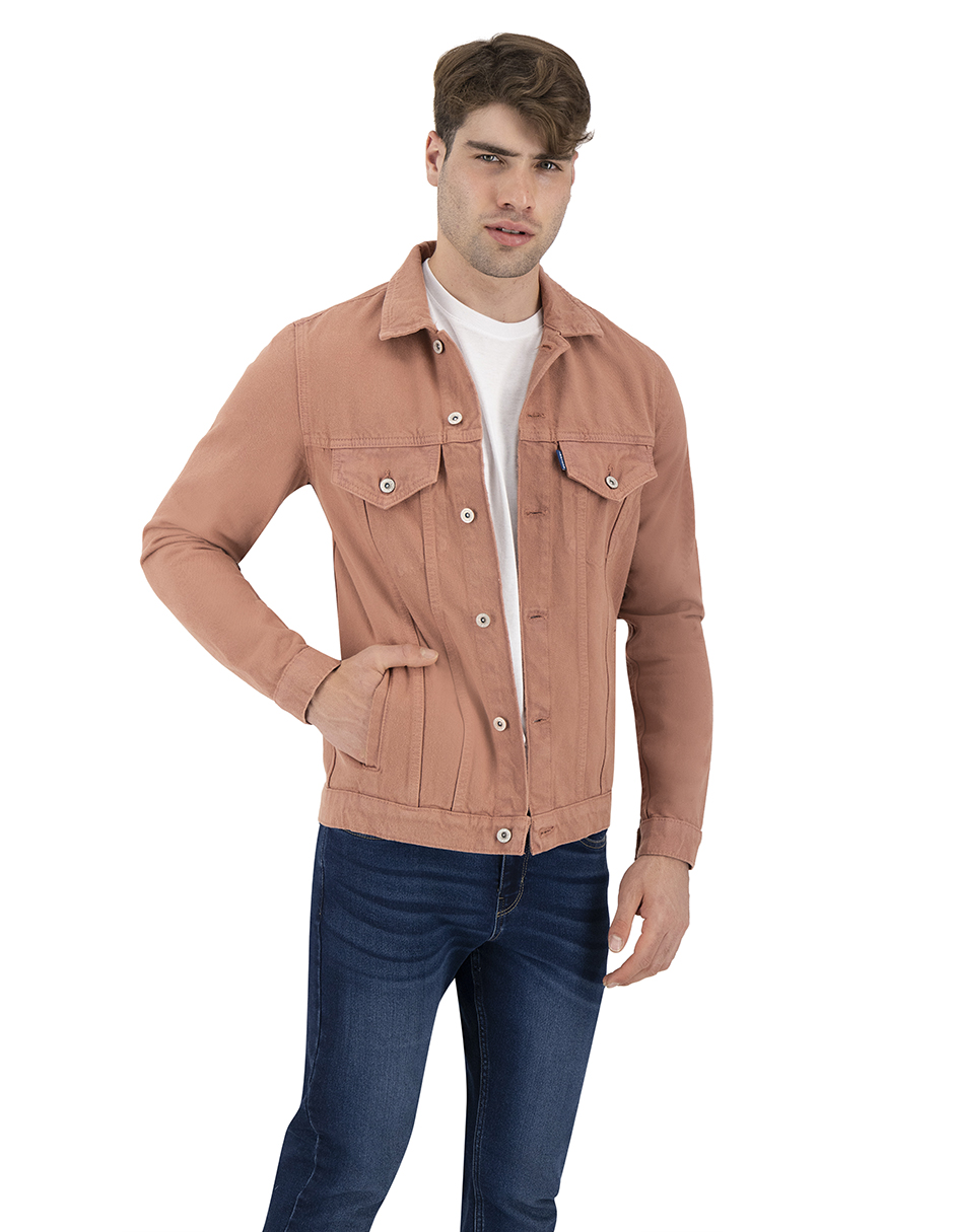 Foto 6 pulgar | Chamarra De Mezclilla Indicum Denim Pink Hombre