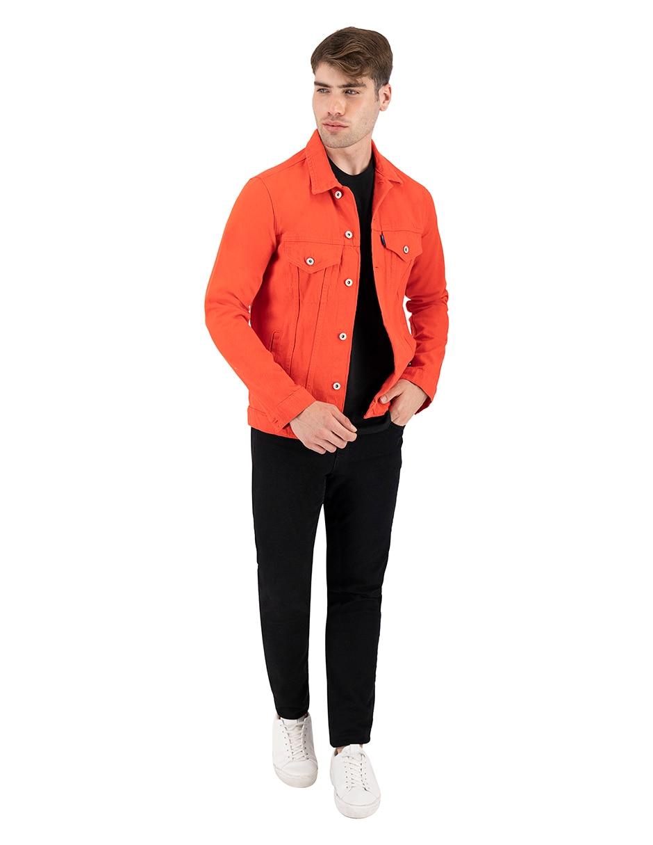 Chamarra De Mezclilla Indicum Denim Rojo Hombre $899