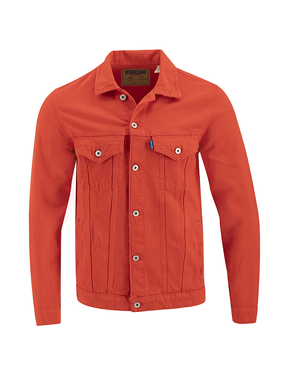 Foto 4 pulgar | Chamarra De Mezclilla Indicum Denim Rojo Hombre