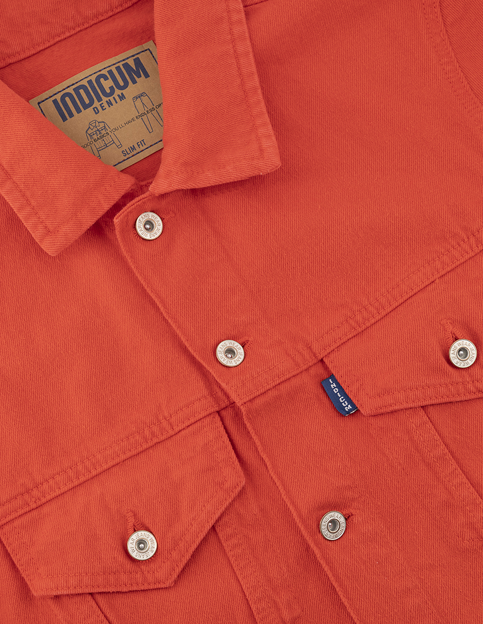 Foto 7 pulgar | Chamarra De Mezclilla Indicum Denim Rojo Hombre