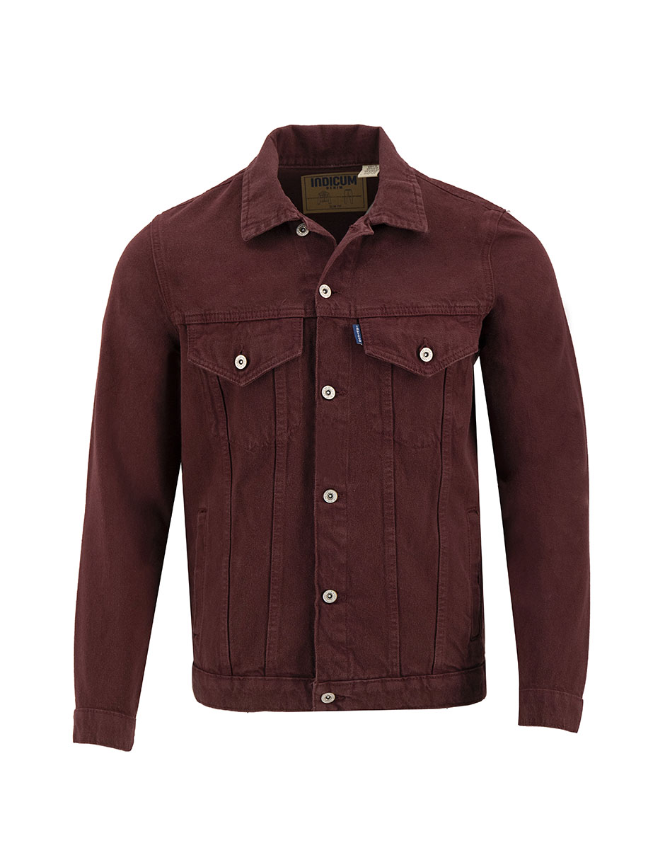Foto 4 pulgar | Chamarra De Mezclilla Indicum Denim Vino Hombre
