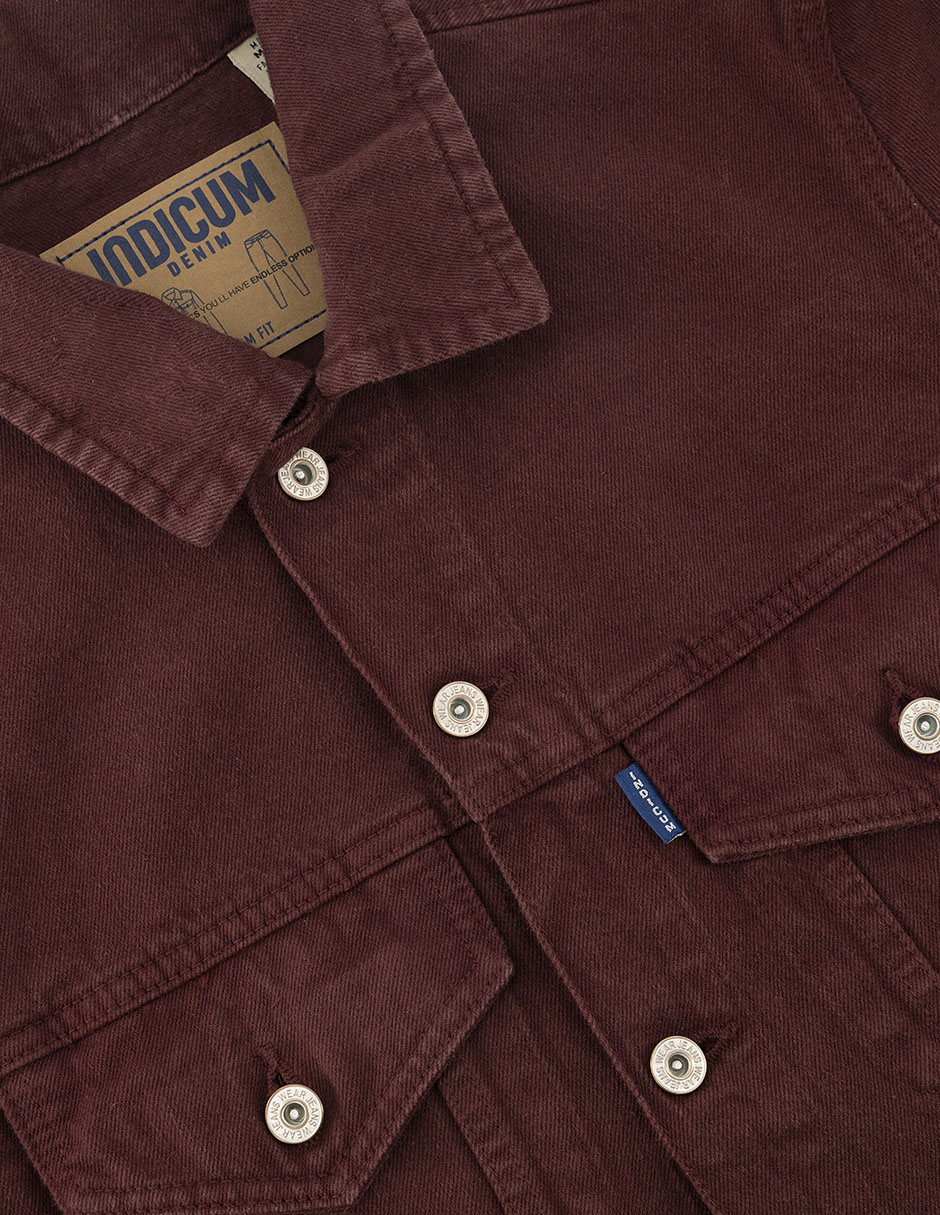 Foto 6 | Chamarra De Mezclilla Indicum Denim Vino Hombre