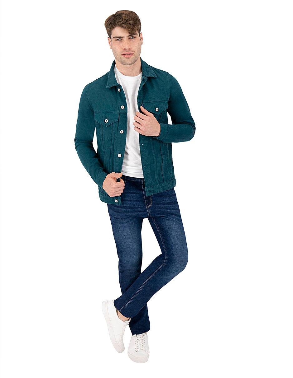 Chamarra De Mezclilla Indicum Denim Aqua Hombre $899
