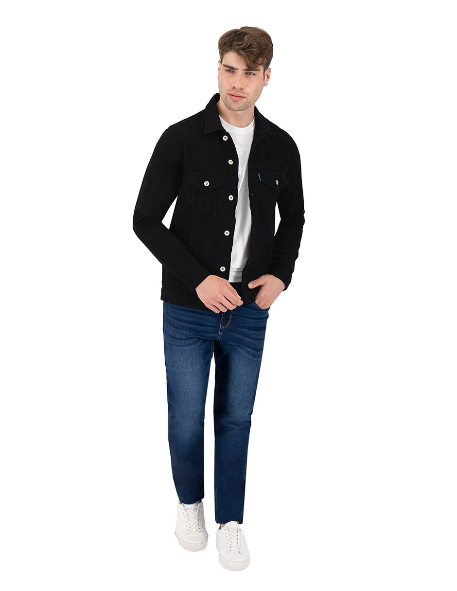 Foto 1 | Chamarra De Mezclilla Indicum Denim Negro Hombre