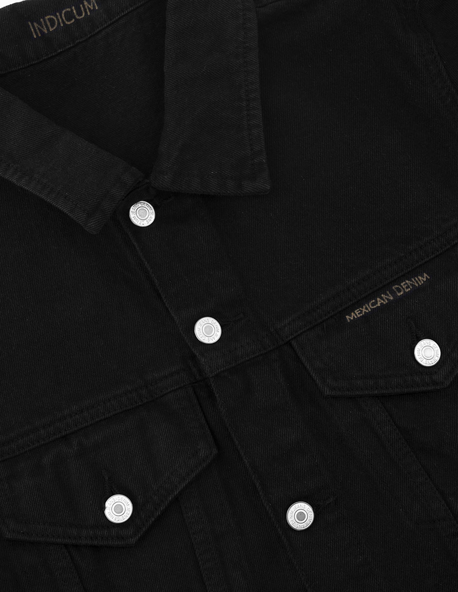Foto 7 pulgar | Chamarra De Mezclilla Indicum Denim Negro Hombre