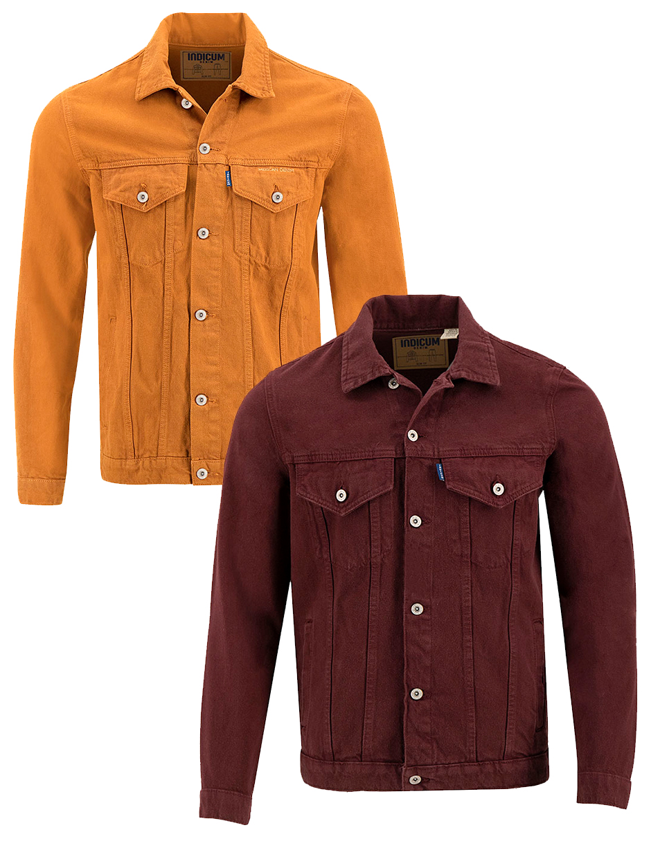 Set De 2 Chamarras Indicum Denim Básicas Vino, Maple Hombre