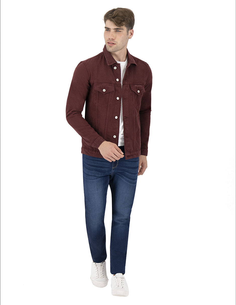 Foto 8 pulgar | Set De 2 Chamarras Indicum Denim Básicas Vino, Maple Hombre