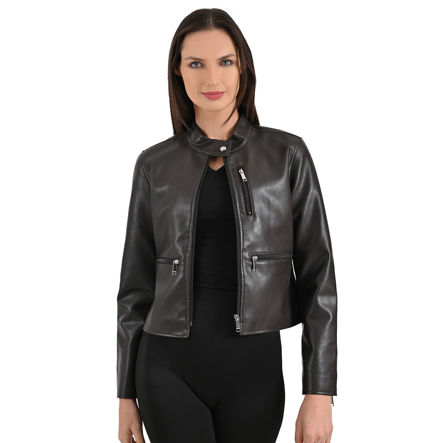 Chamarra Para Dama Marca Nine West En Color Cafè.