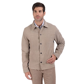 Foto 1 | Camisola De Piel En Color Taupe, Marca Perry Ellis Para Hombre.