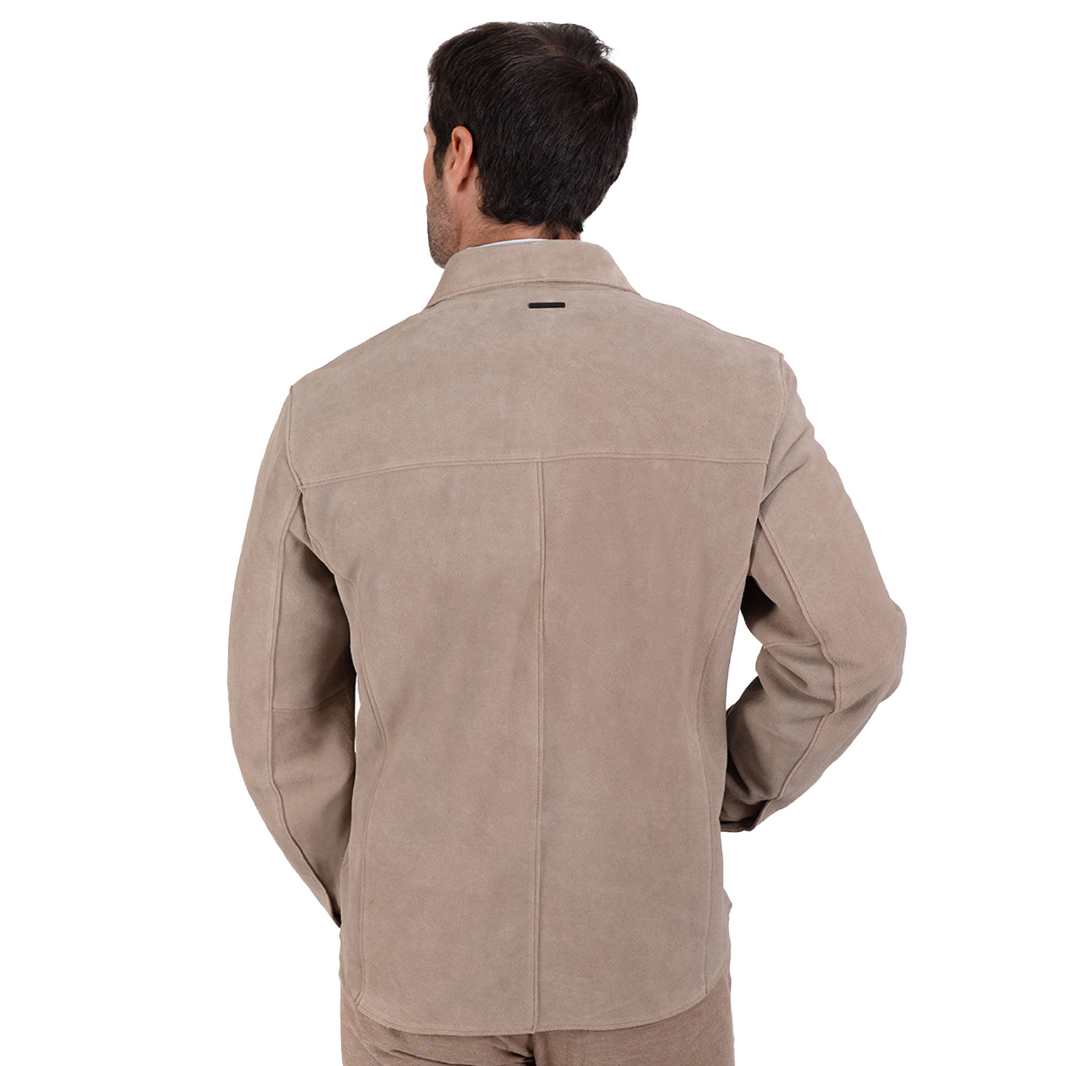 Foto 4 pulgar | Camisola De Piel En Color Taupe, Marca Perry Ellis Para Hombre.