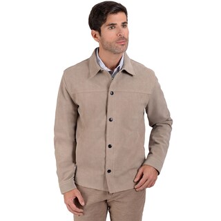 Foto 5 | Camisola De Piel En Color Taupe, Marca Perry Ellis Para Hombre.