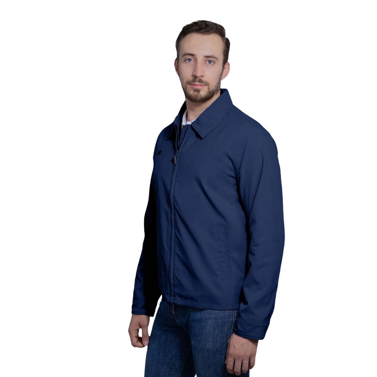 Foto 4 pulgar | Chamarra Ligera Azul Marino Perry Ellis para Caballero