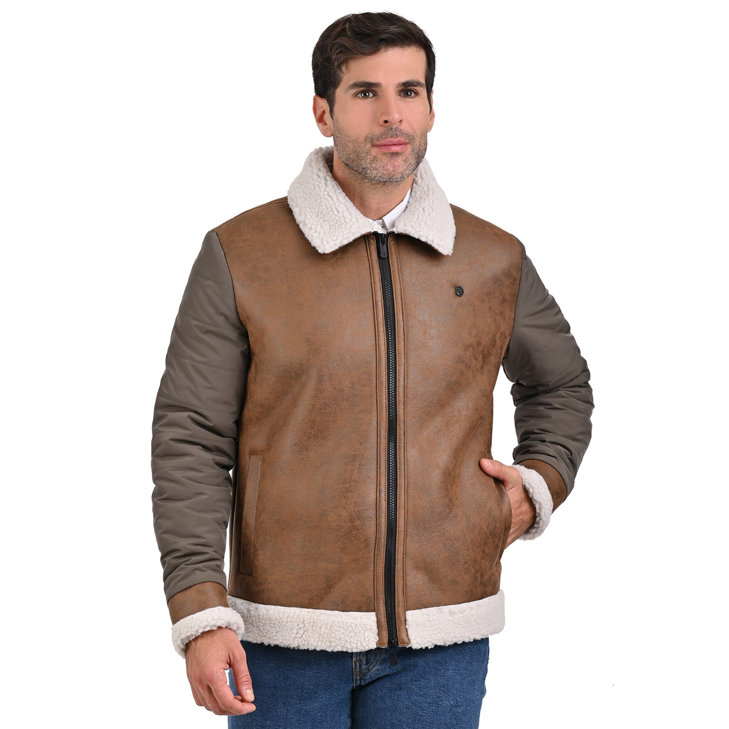 Foto 1 | Chamarra Para Hombre, Marca Perry Ellis Con Forro Interno De Borrego Sintético.