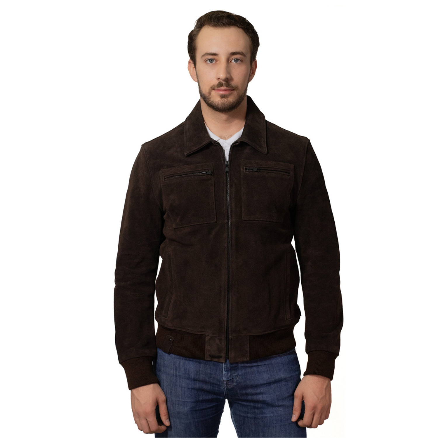 Foto 1 | Chamarra De Piel Para Caballero Marca Perry Ellis En Color Café Oscuro.
