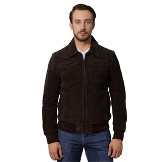 Foto 1 | Chamarra De Piel Para Caballero Marca Perry Ellis En Color Café Oscuro.