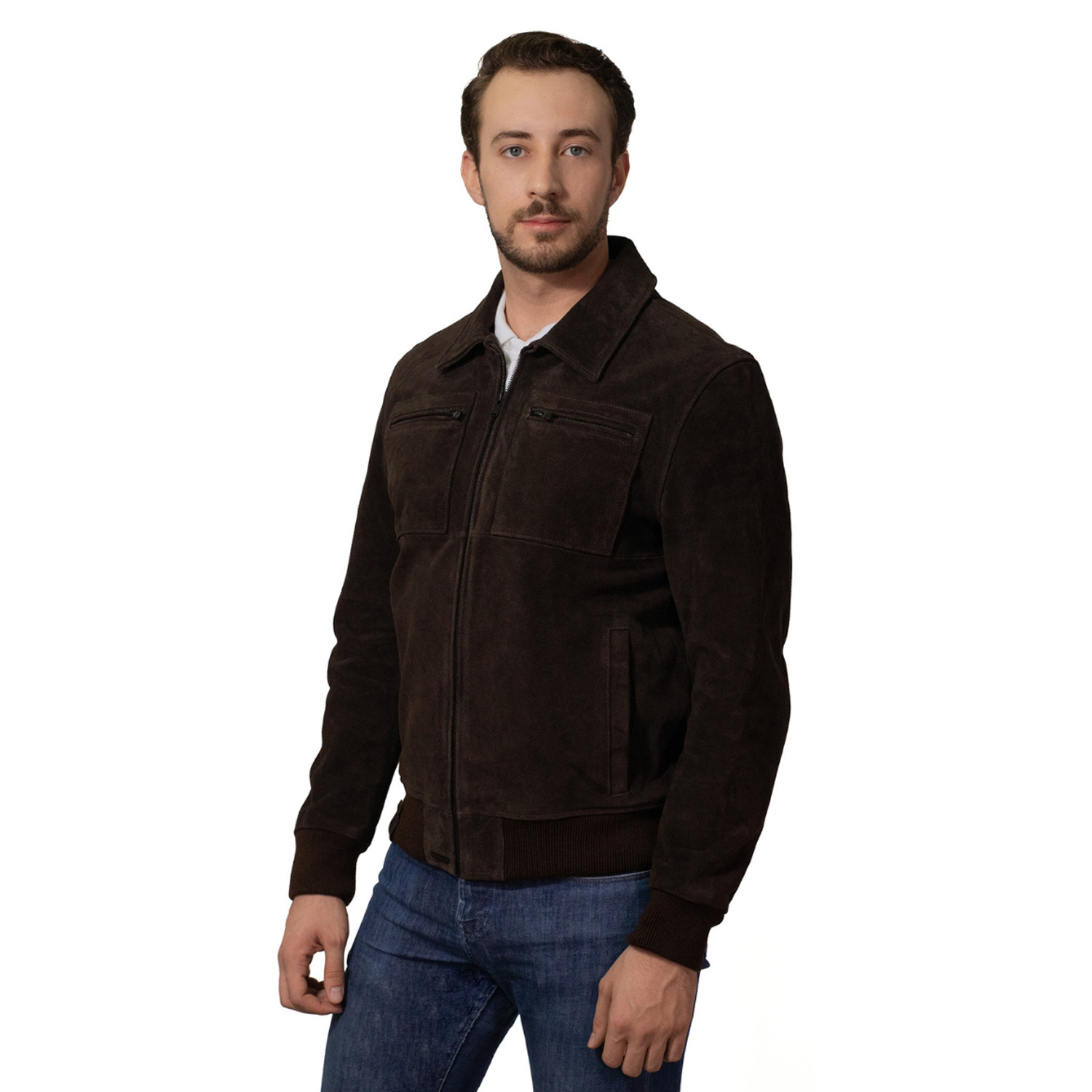 Foto 4 pulgar | Chamarra De Piel Para Caballero Marca Perry Ellis En Color Café Oscuro.